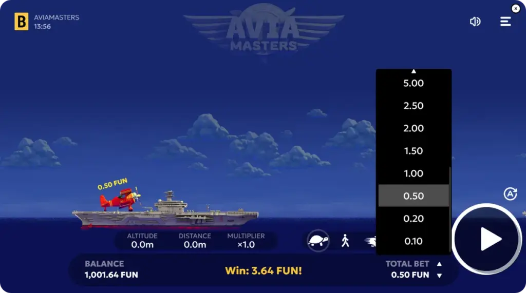 Stake and start the round Aviamasters